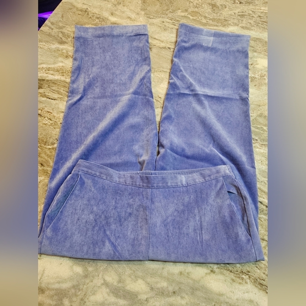 Alfred Dunner Women’s Pull-On Pants Size 12 Periwinkle Blue Stretch Elastic Wais